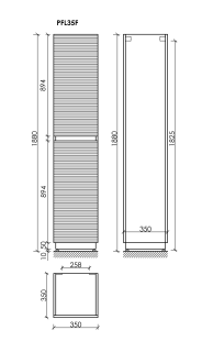 Шкаф-пенал напольный Sancos Folk Floor PFL35FES 35 см Ergraut soft
